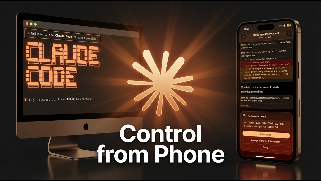 Claude Code Remote Control feature showing terminal access from phone