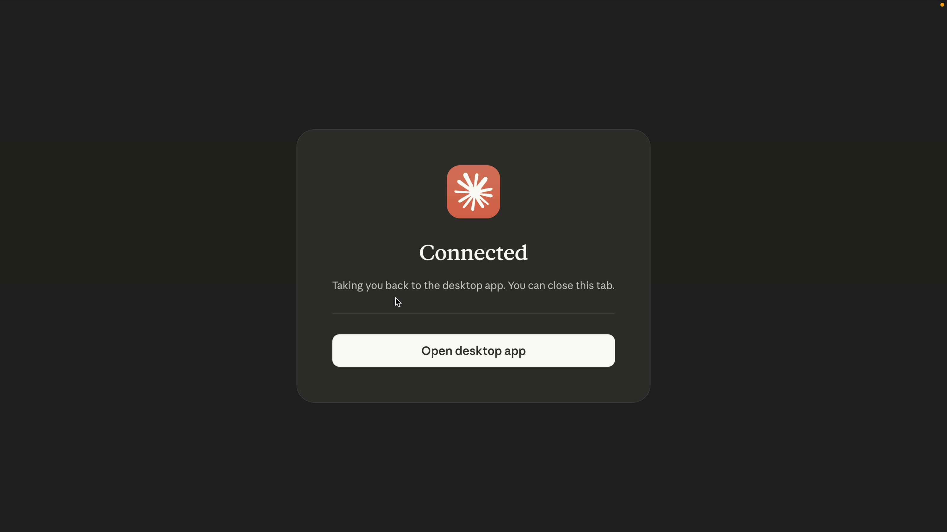 Connected success screen confirming Claude is linked to Notion