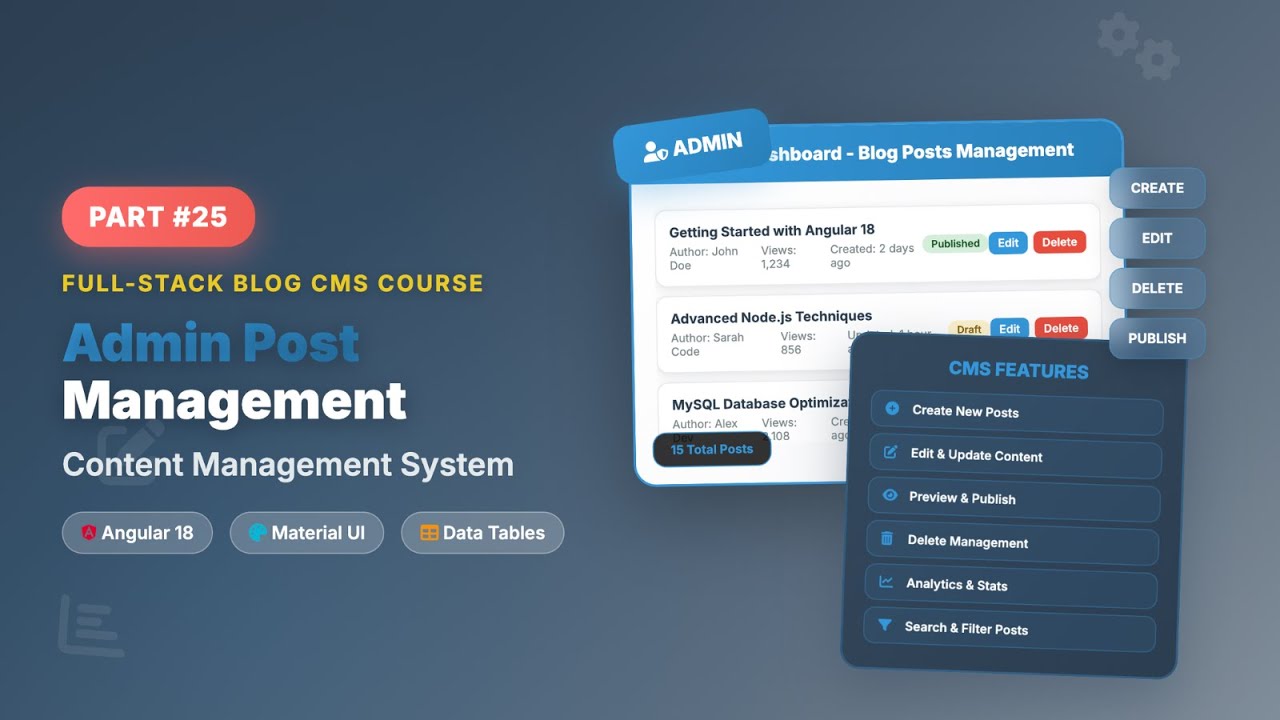 Admin Blog Post Management System | Full-Stack Blog Course - Content Management - Episode 25/28